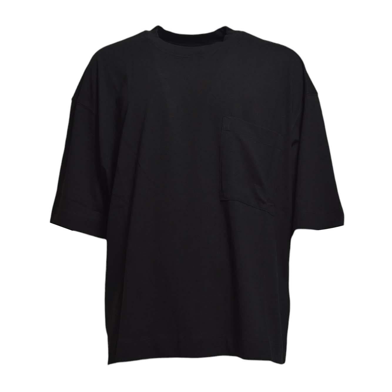 T-shirt in cotone nero con ricamo Etudes