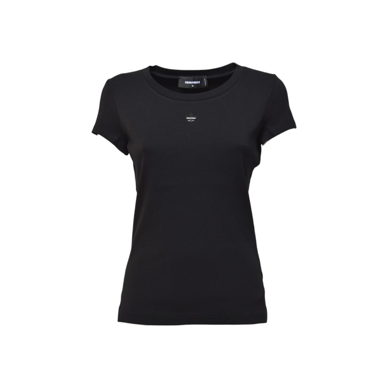 T-shirt Maple Leaf in cotone nero Dsquared2