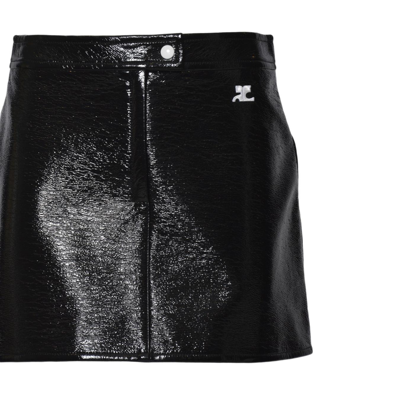 reedition vinyl mini skirt