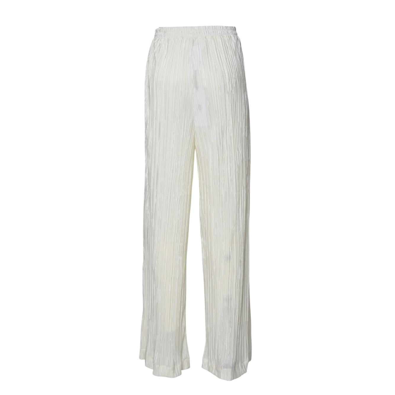 Pantalone a palazzo plissè bianco Solotre