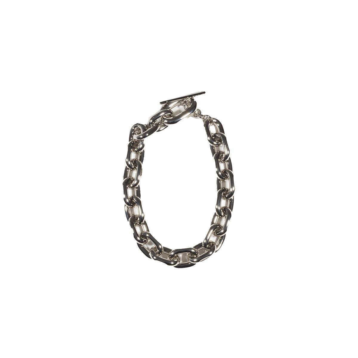Collana a catena in metallo argento Paco Rabanne
