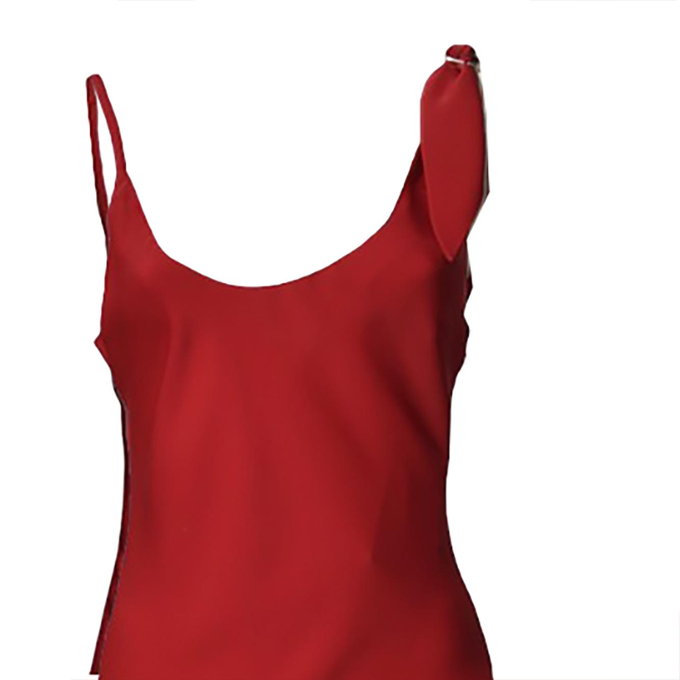 Abito Scarf in crepe rosso Courrèges