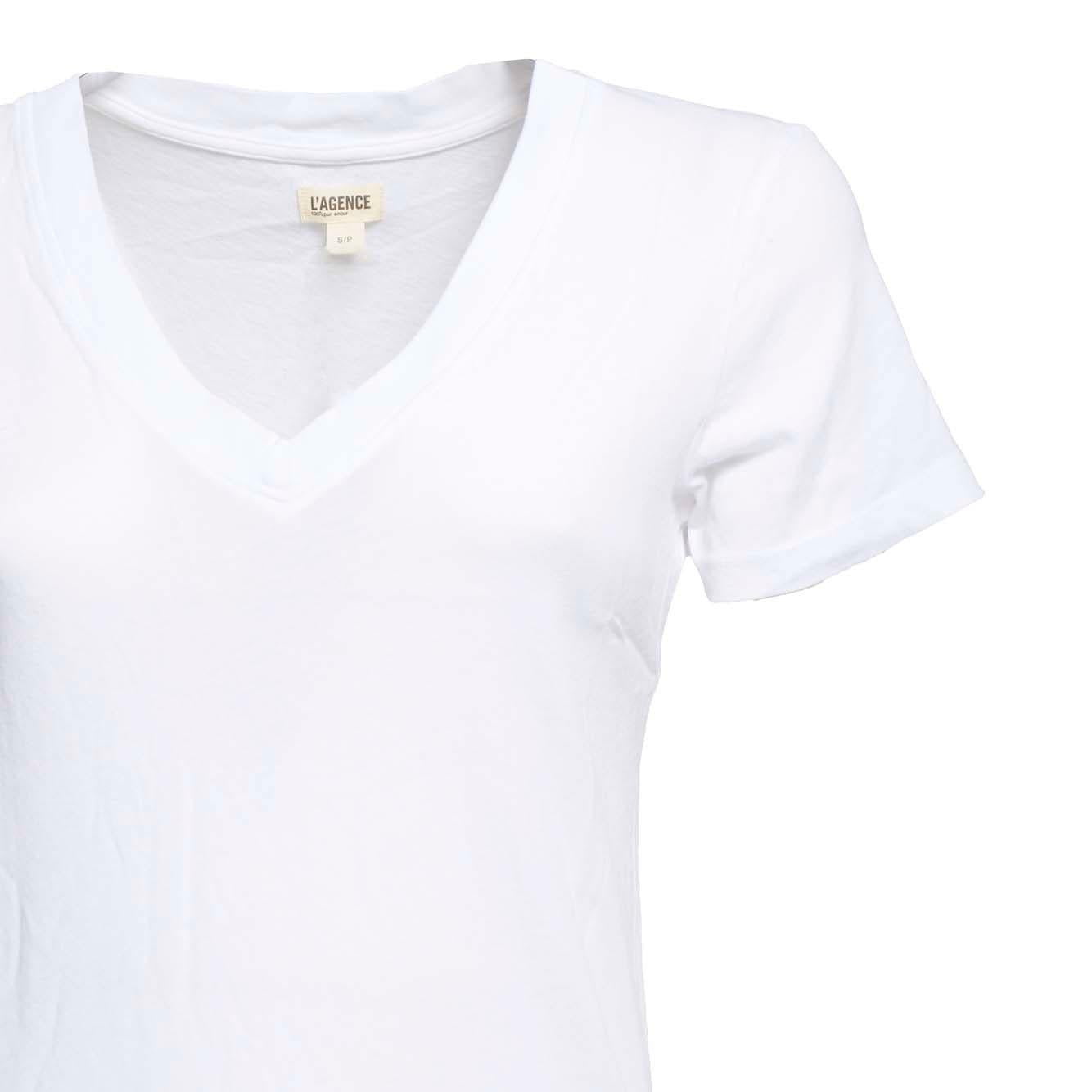 T-shirt Becca con scollo a V bianca L'Agence