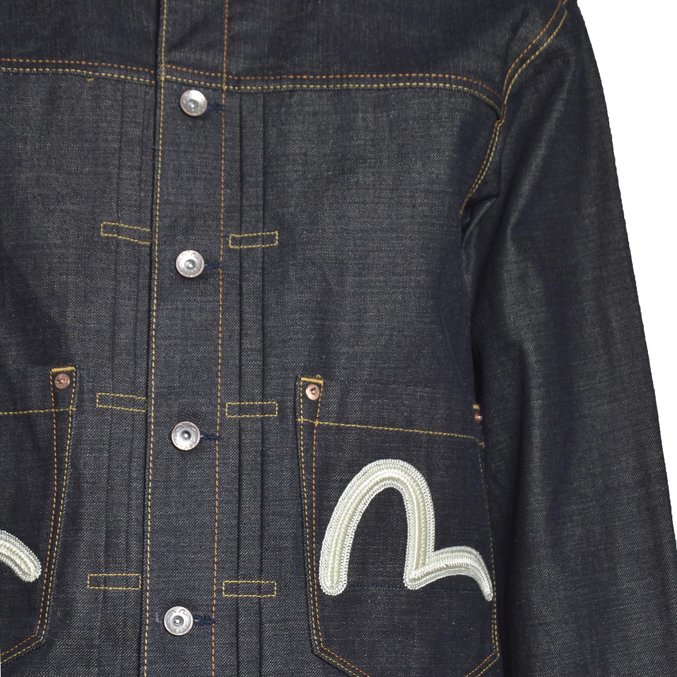 ht logo selvedge denim jacket with seagulll embroidery