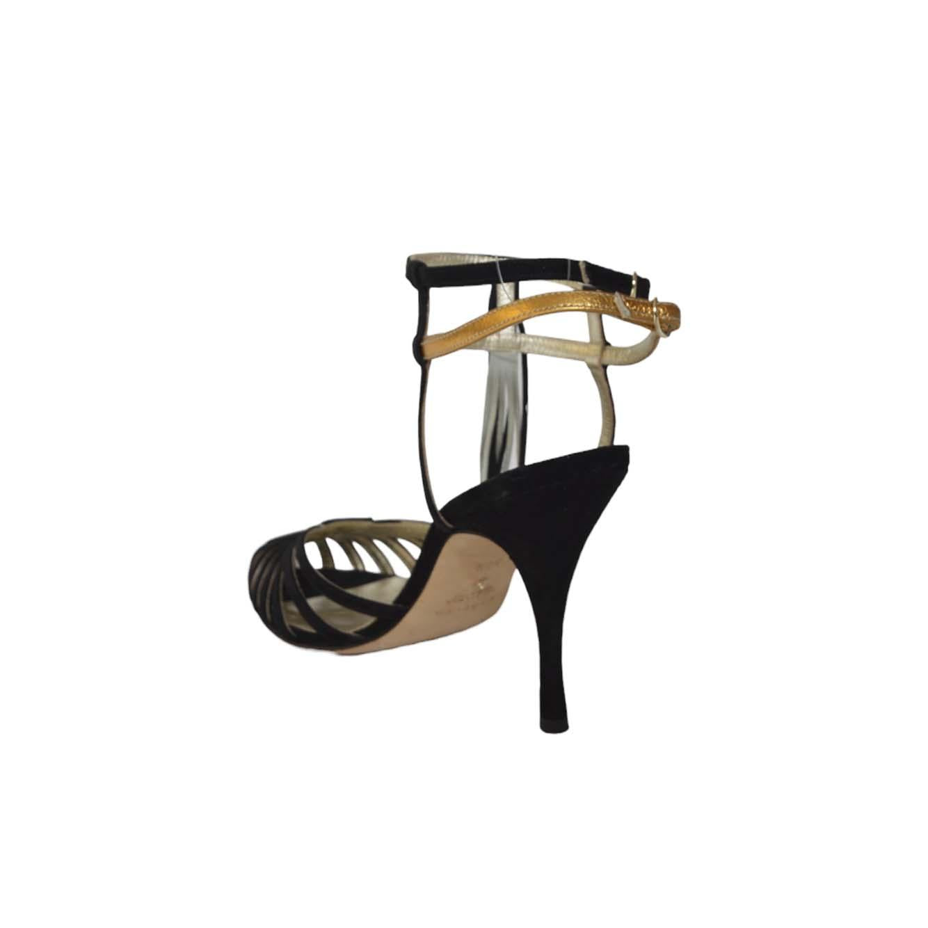 Sandali intrecciati Mina in pelle suede nero 10 Cabeceo