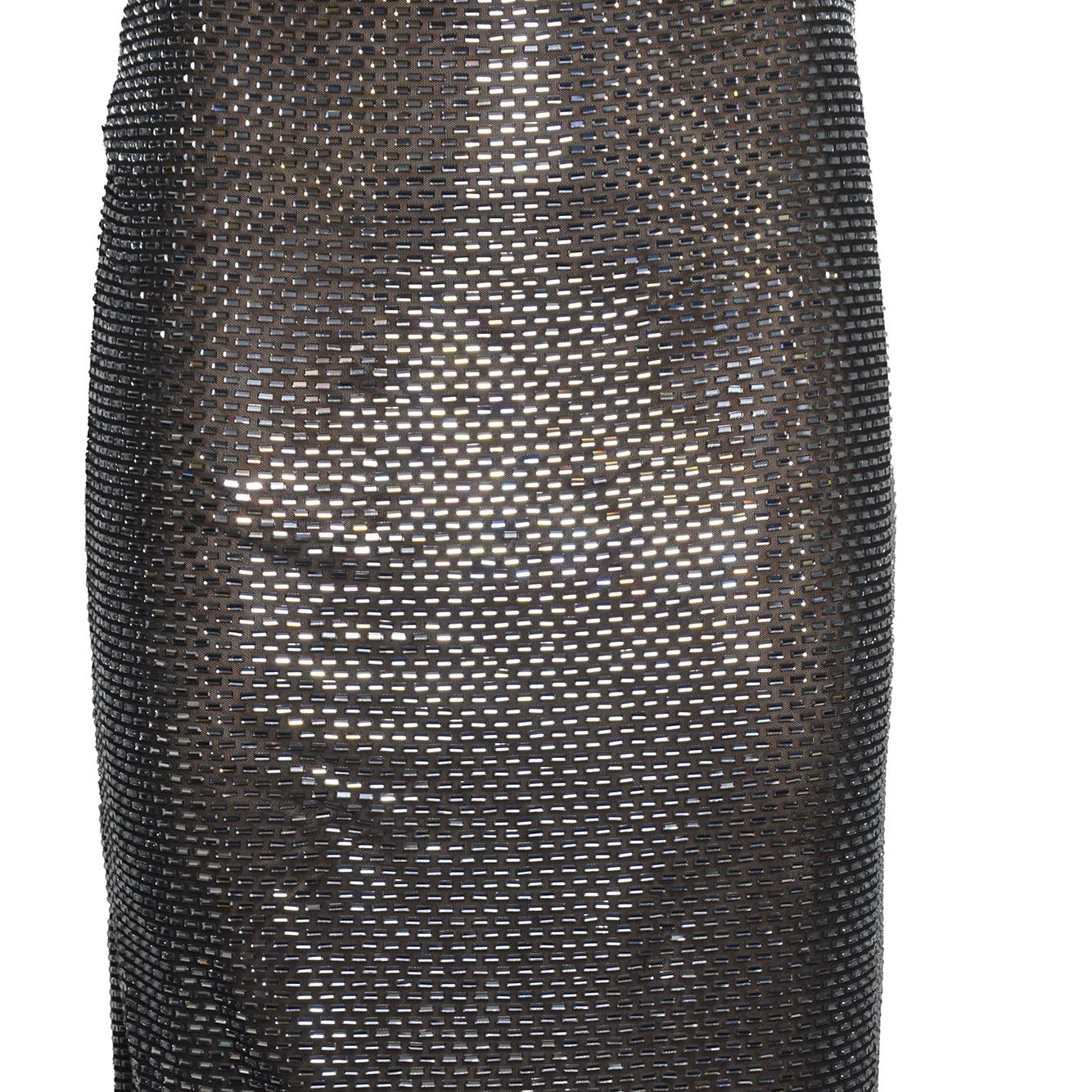 gunmetal rhinestone midi skirt