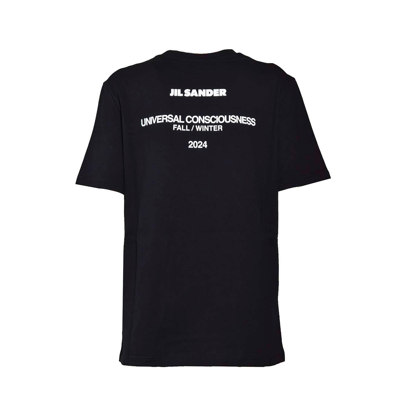 T-shirt Universal in cotone nero Jil Sander