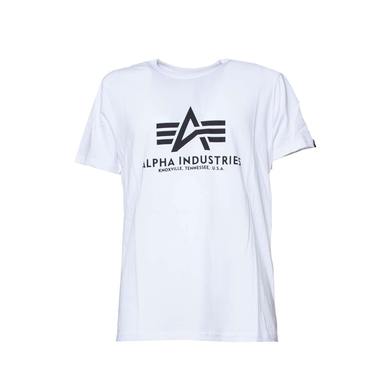 T-shirt Basic in cotone bianco Alpha Industries