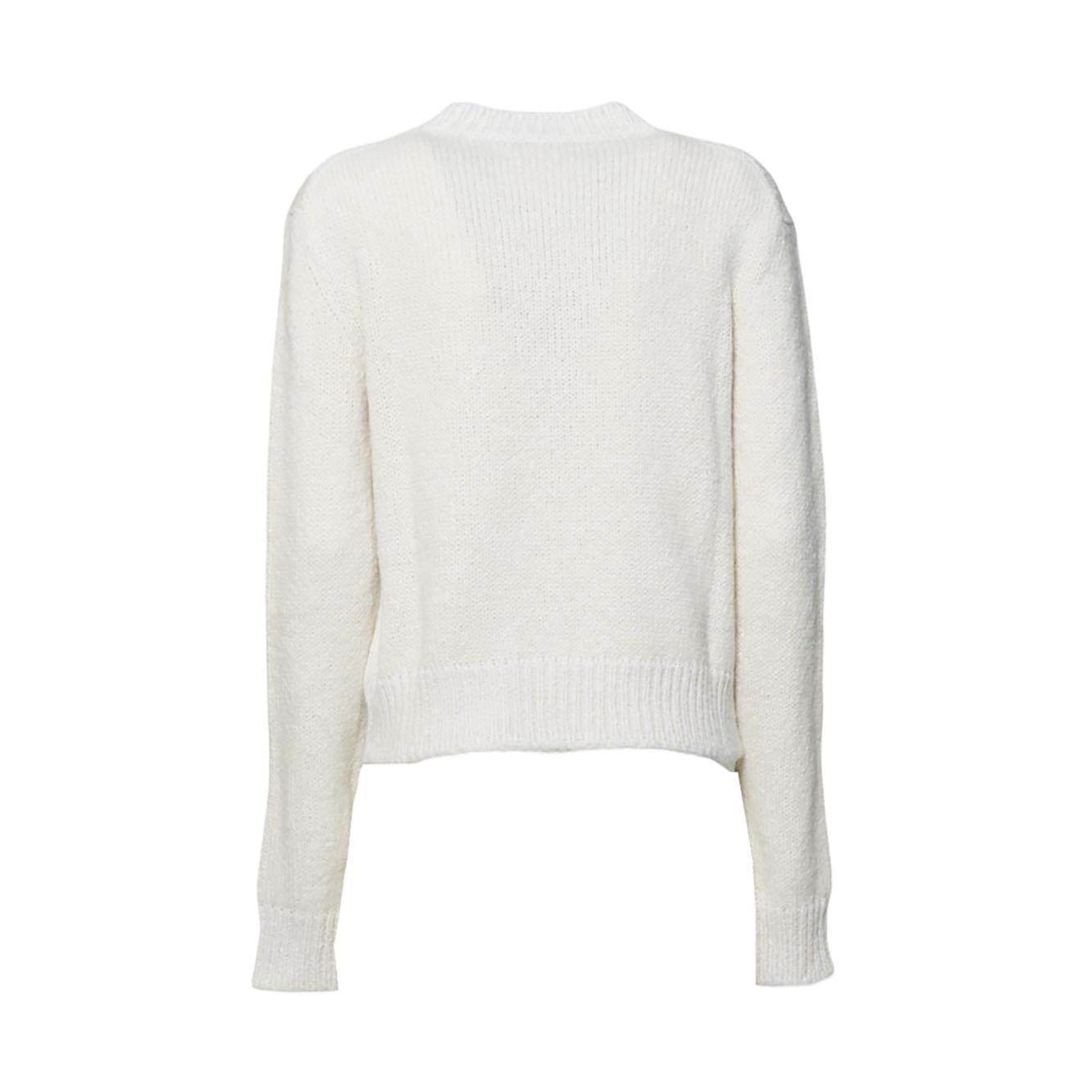 Pullover girocollo in lana bianco gesso Jil Sander