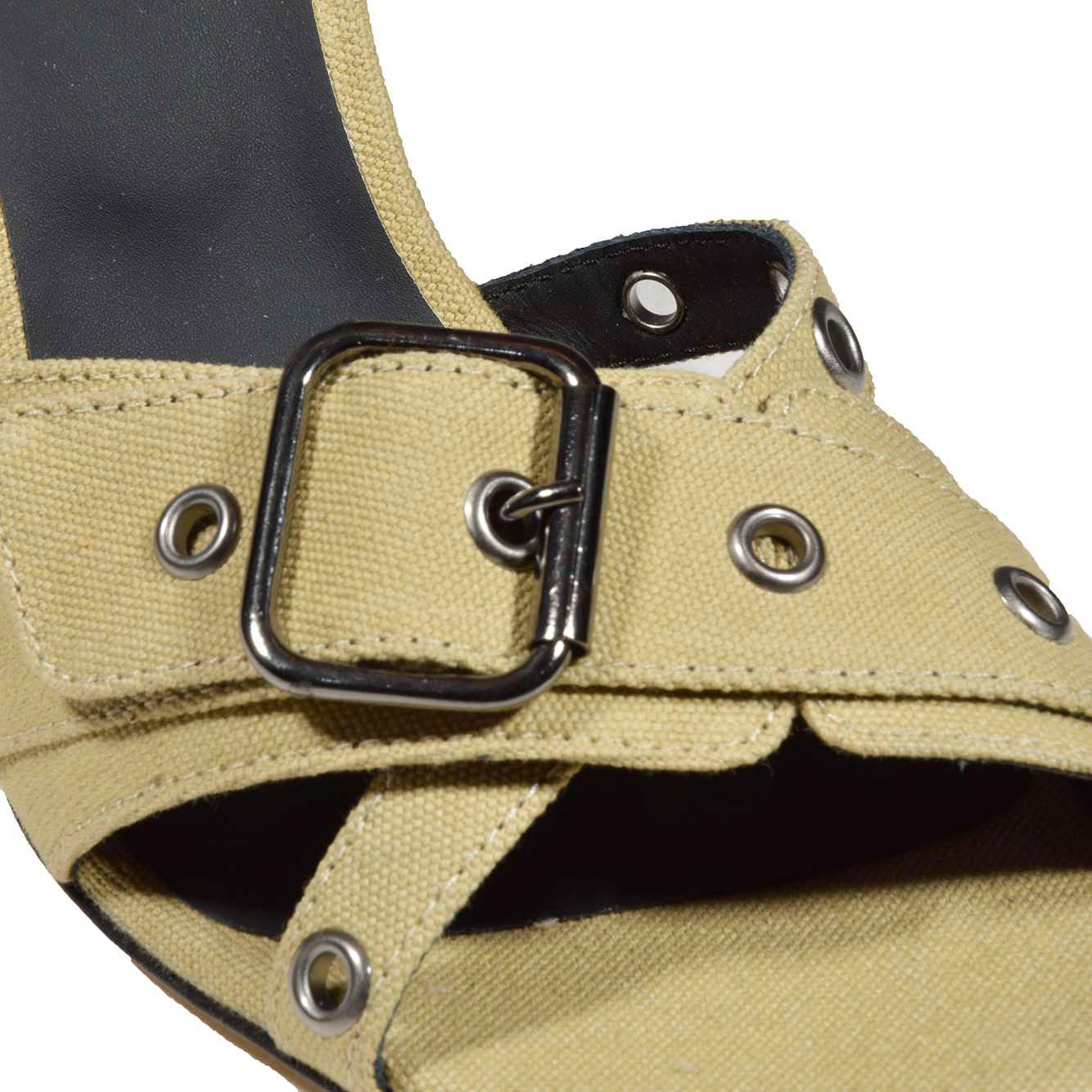 Sandali con tacco Iconic beige con fibbia MSGM