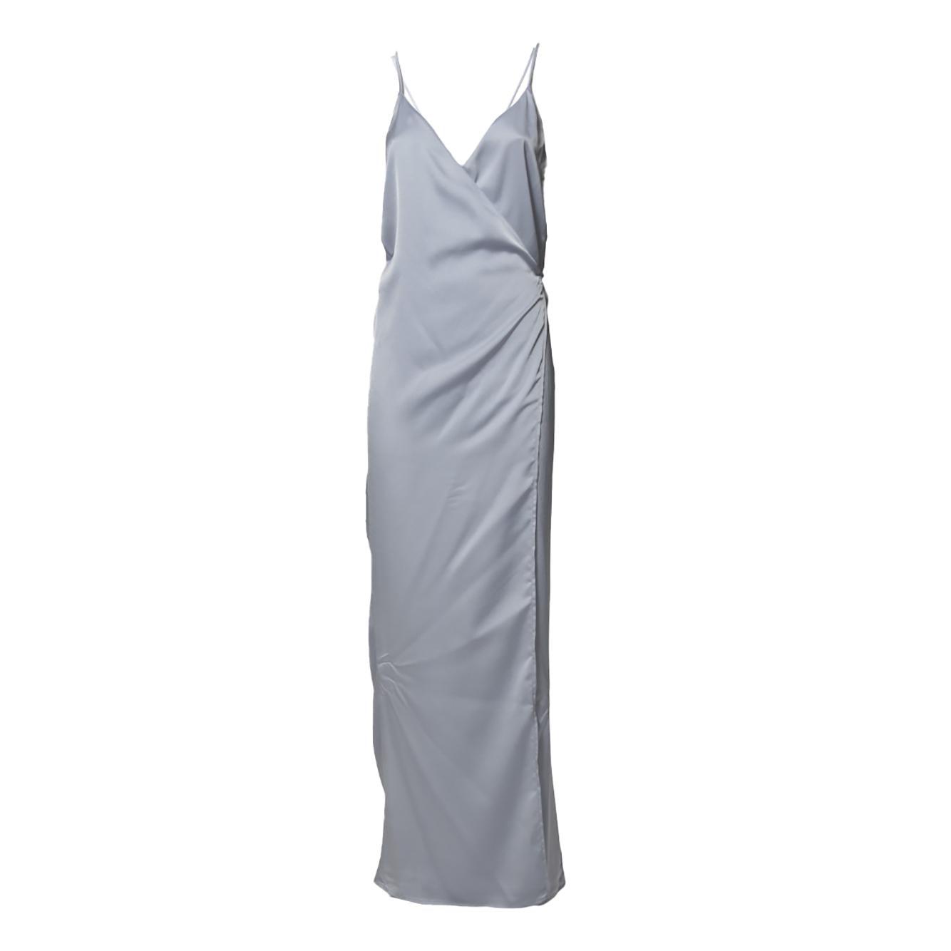 Abito The Donna Satin in raso azzurro Nineminutes