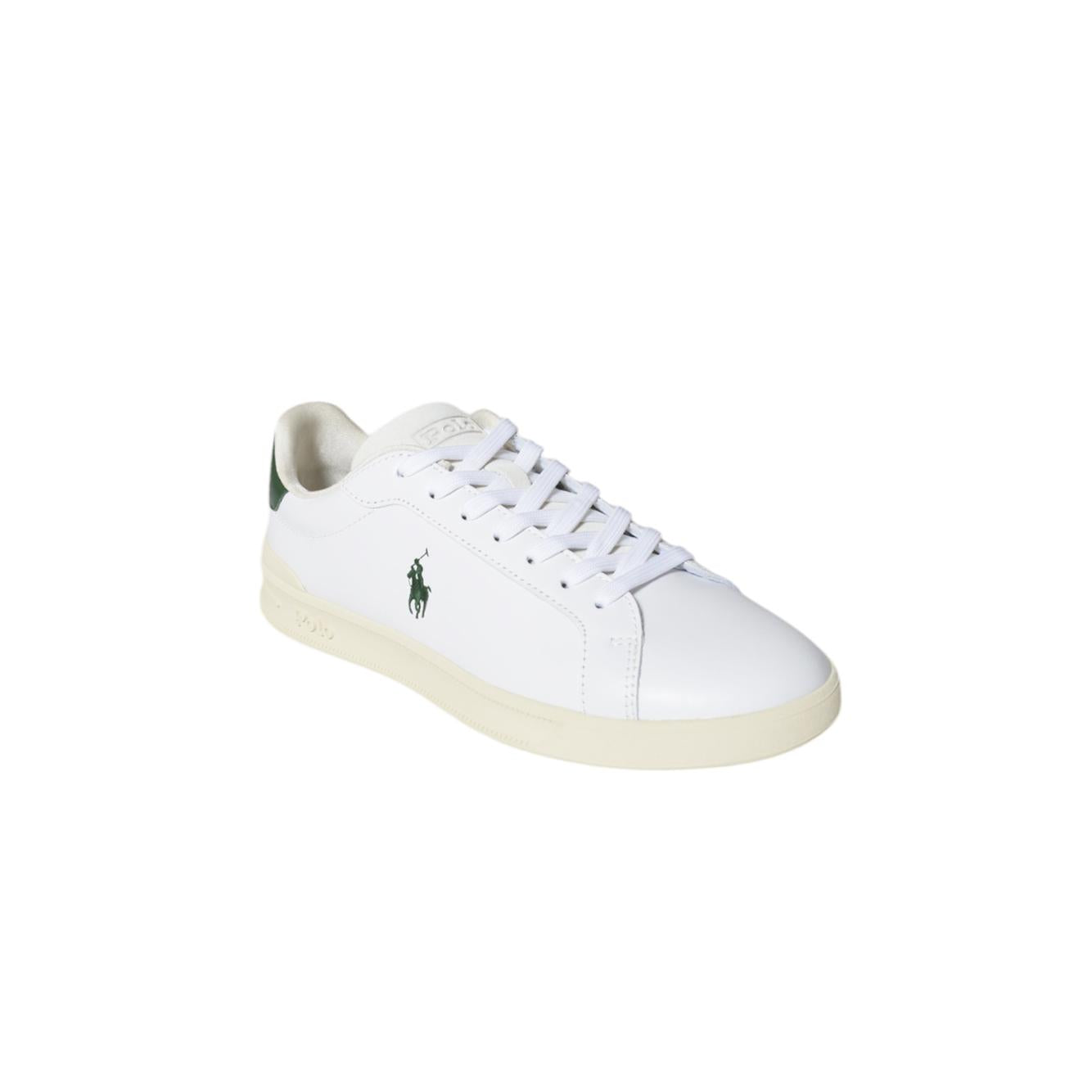 Sneaker Heritage Court II in cuoio nappa bianca Ralph Lauren
