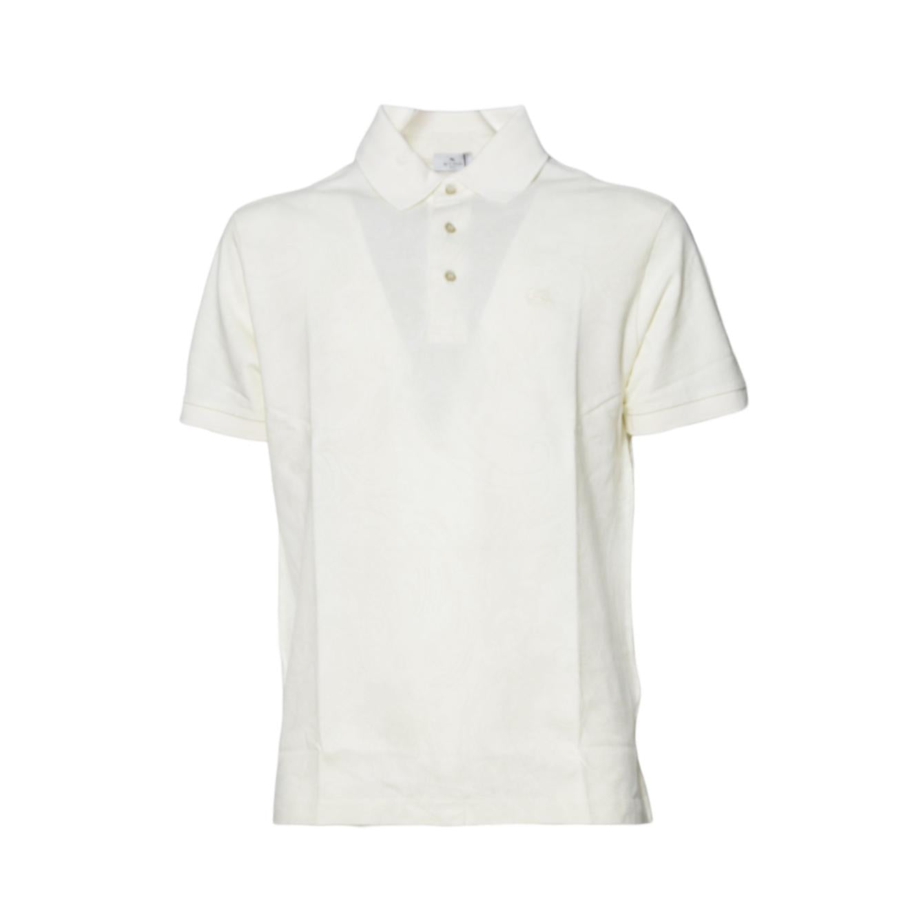 Polo in cotone crema jacquard Etro