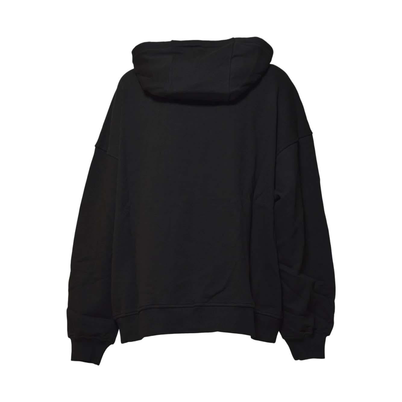 women's black angel patch relaxed fit hoodie
