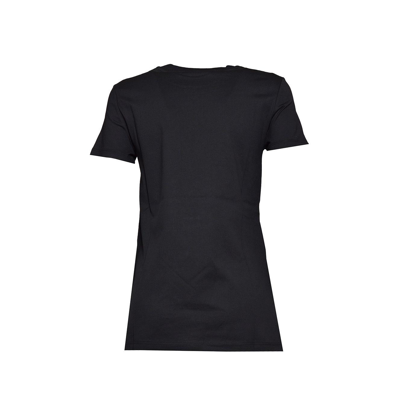 T-shirt Taverna in cotone nero con ricamo logo Max Mara