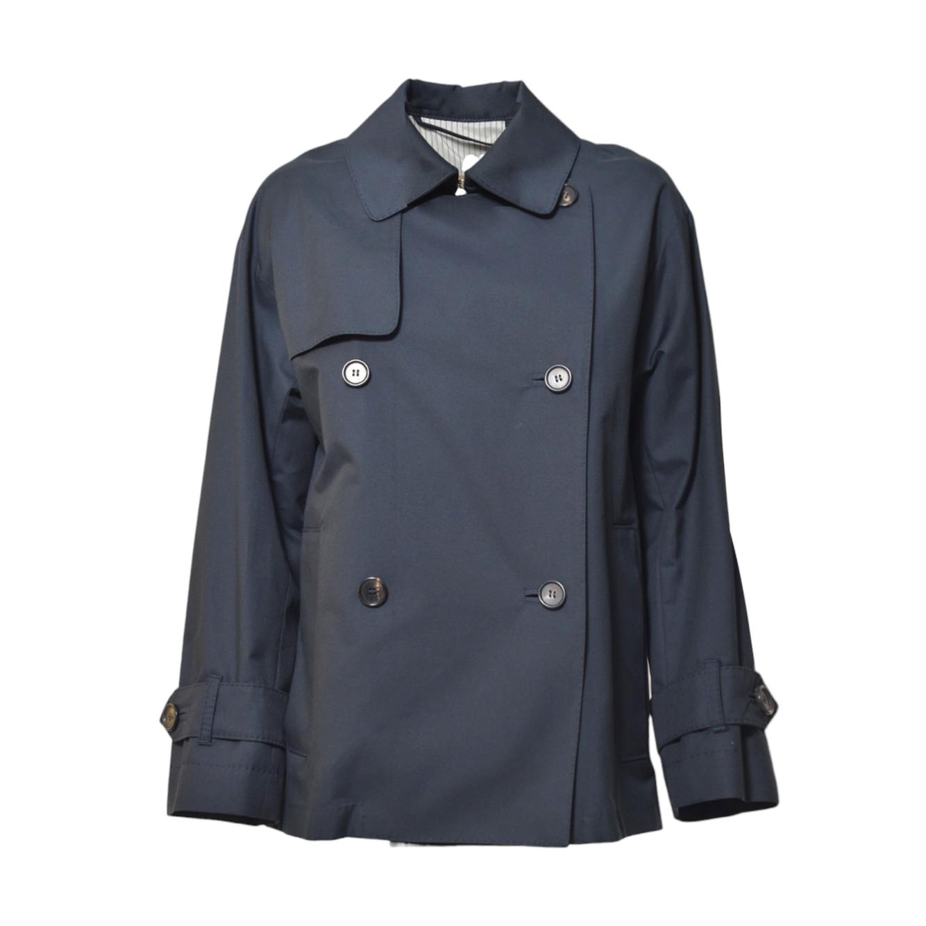 Trench Zeno in twill antigoccia blu Max Mara The Cube