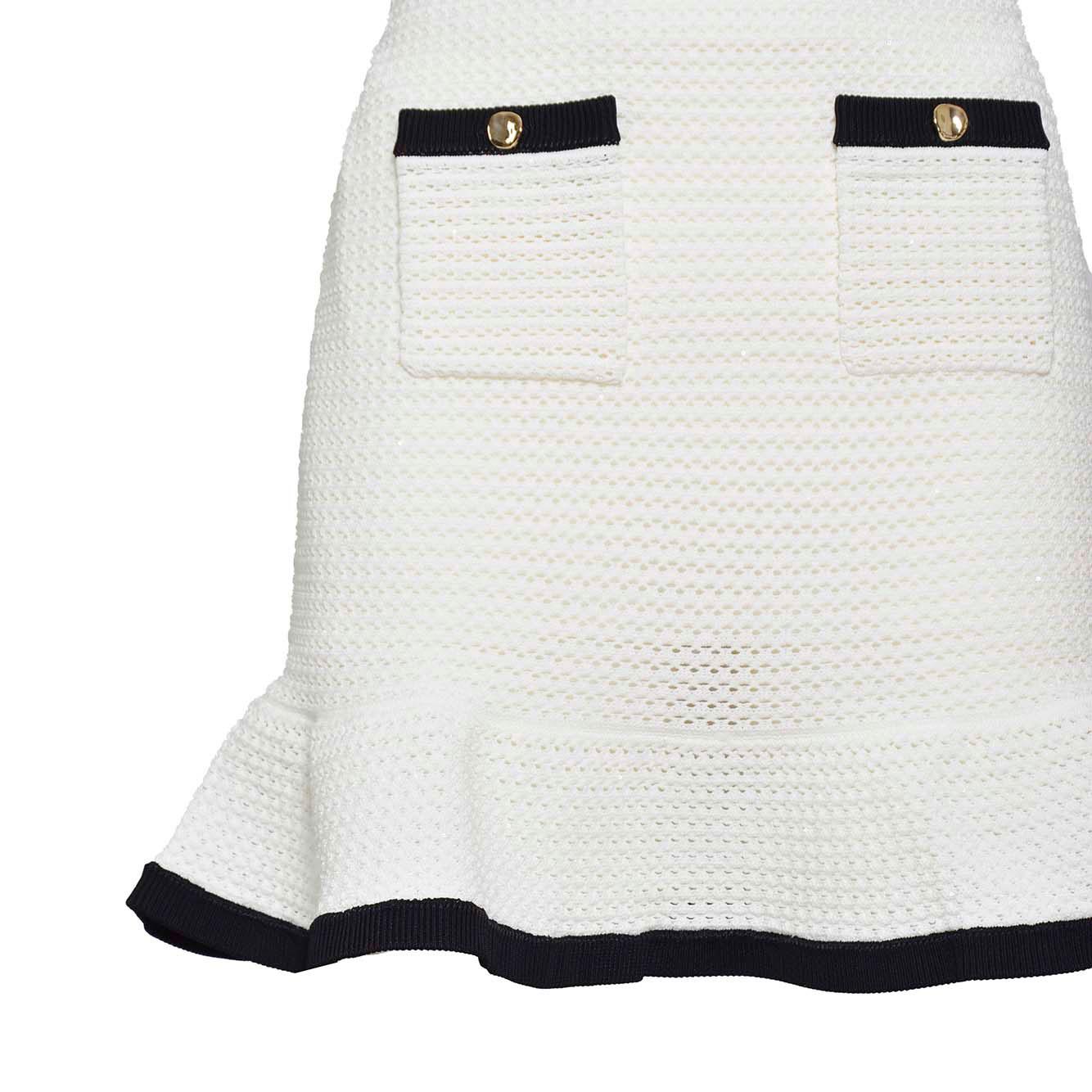 Minigonna in maglia crochet bianco Self-Portrait