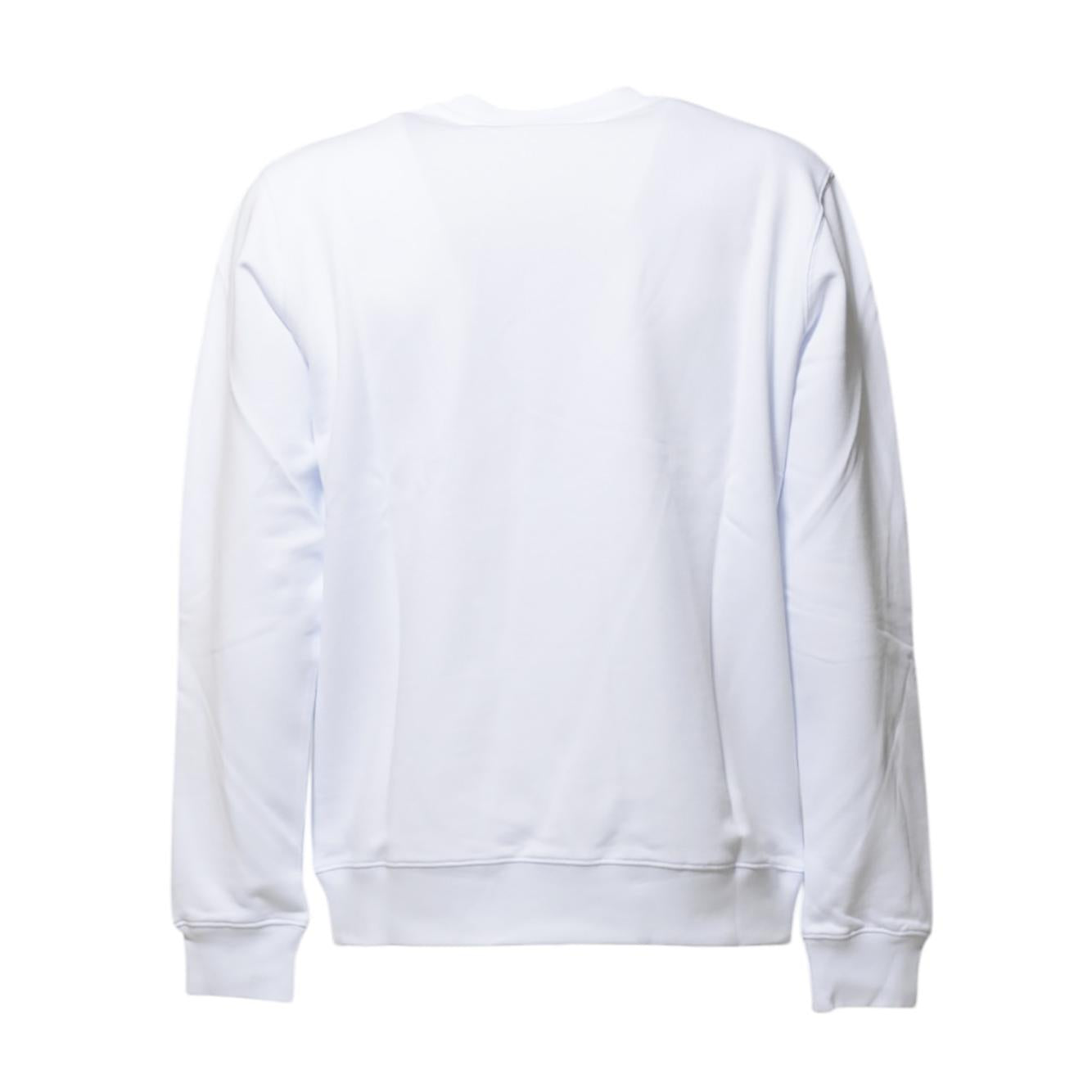 Felpa girocollo in cotone bianco stampa logo pennello MSGM