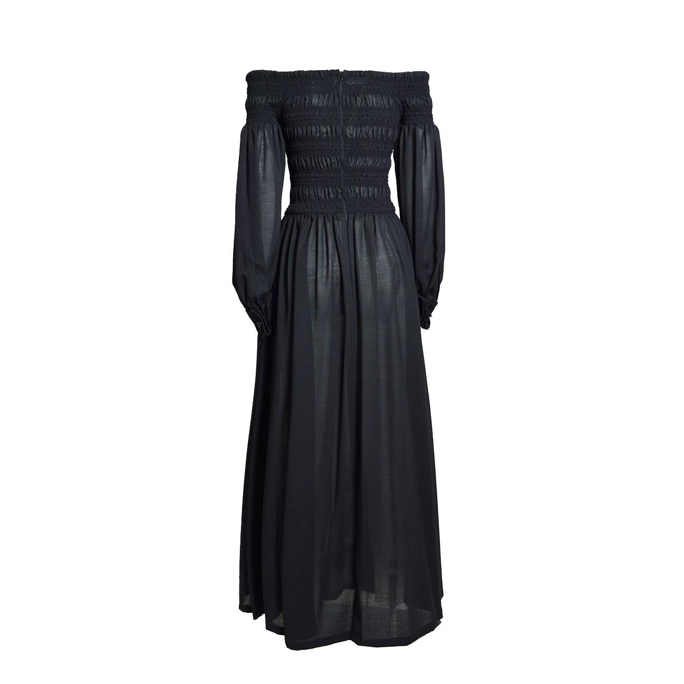 Abito Manu off shoulder in cotone nero Max Mara