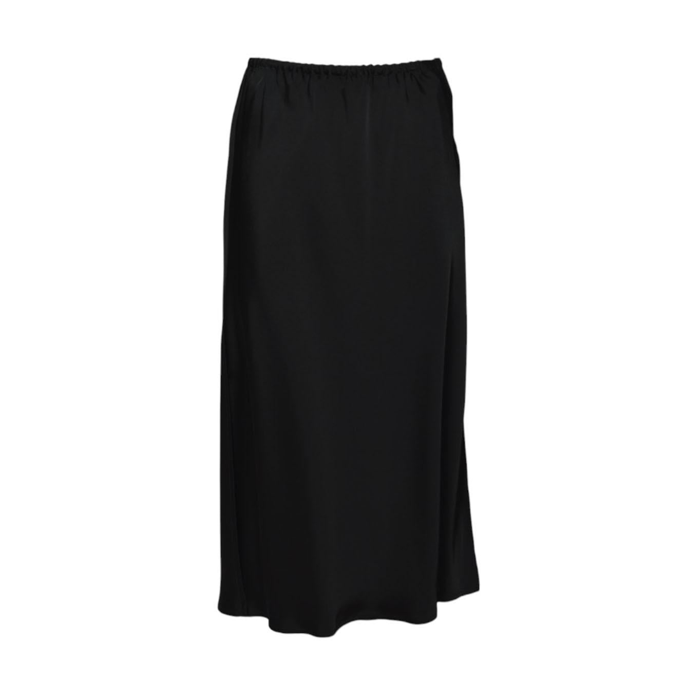Gonna midi in raso di viscosa nera Jil Sander