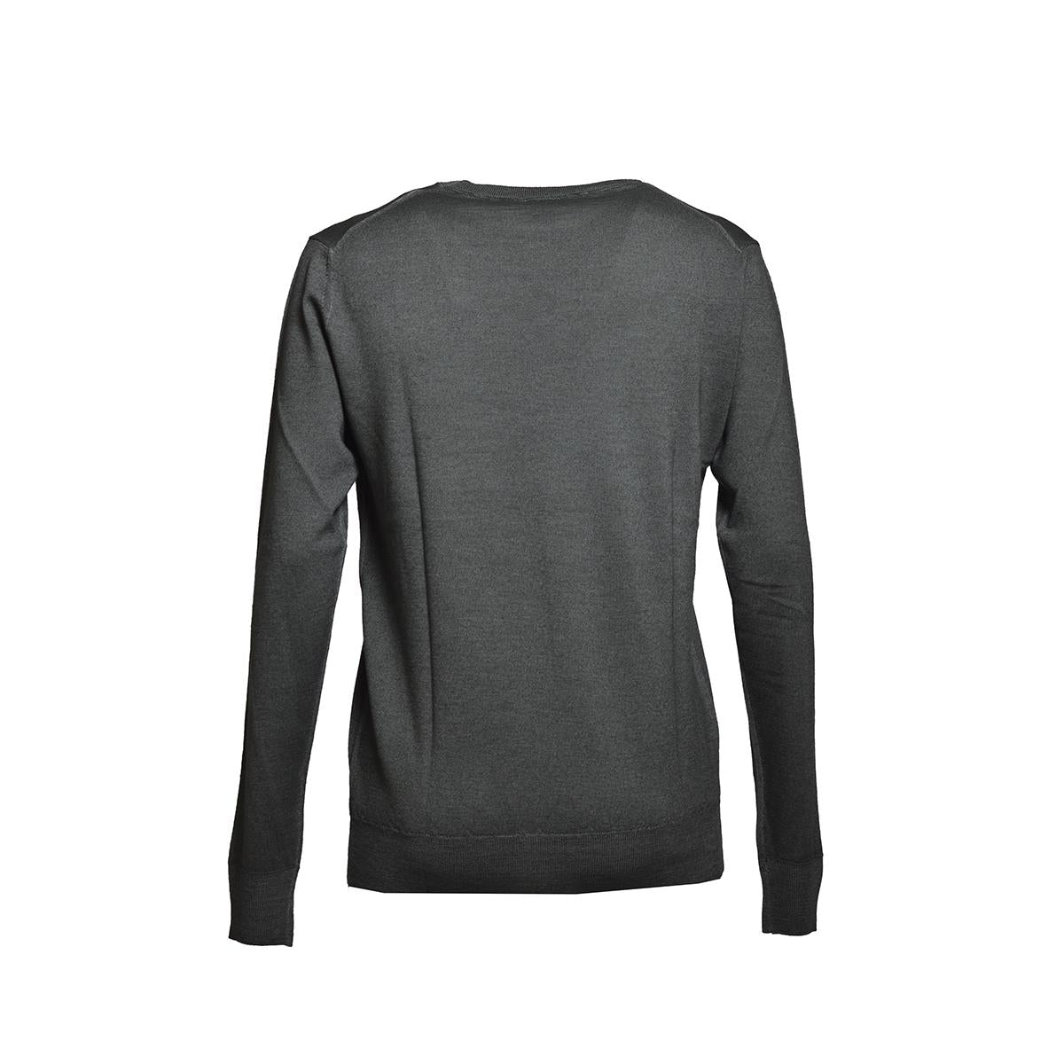 Pullover girocollo in lana grigio scuro Aspesi