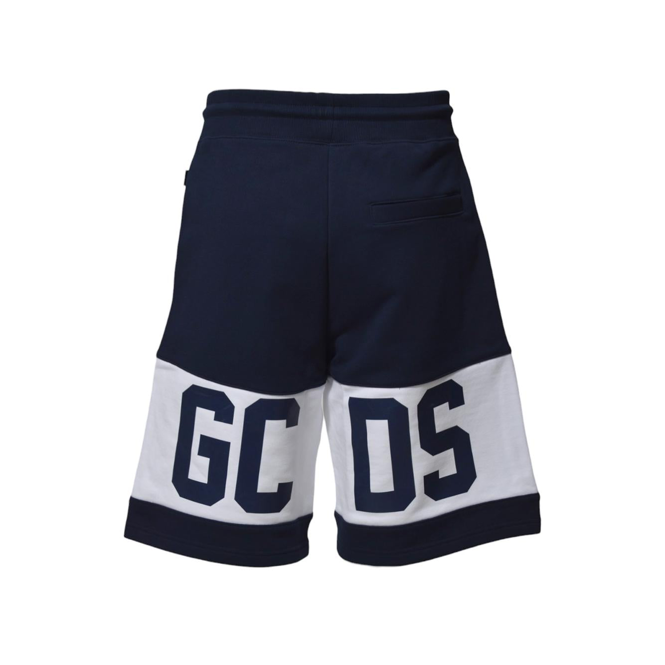 Bermuda Band Logo in cotone blu scuro GCDS