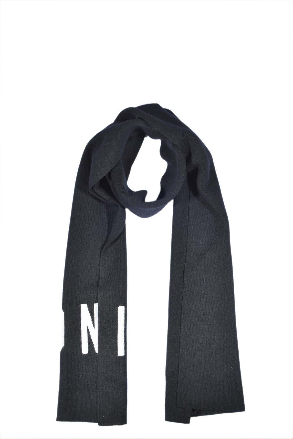 Sciarpa Icon in lana nera con stampa jacquard Dsquared2