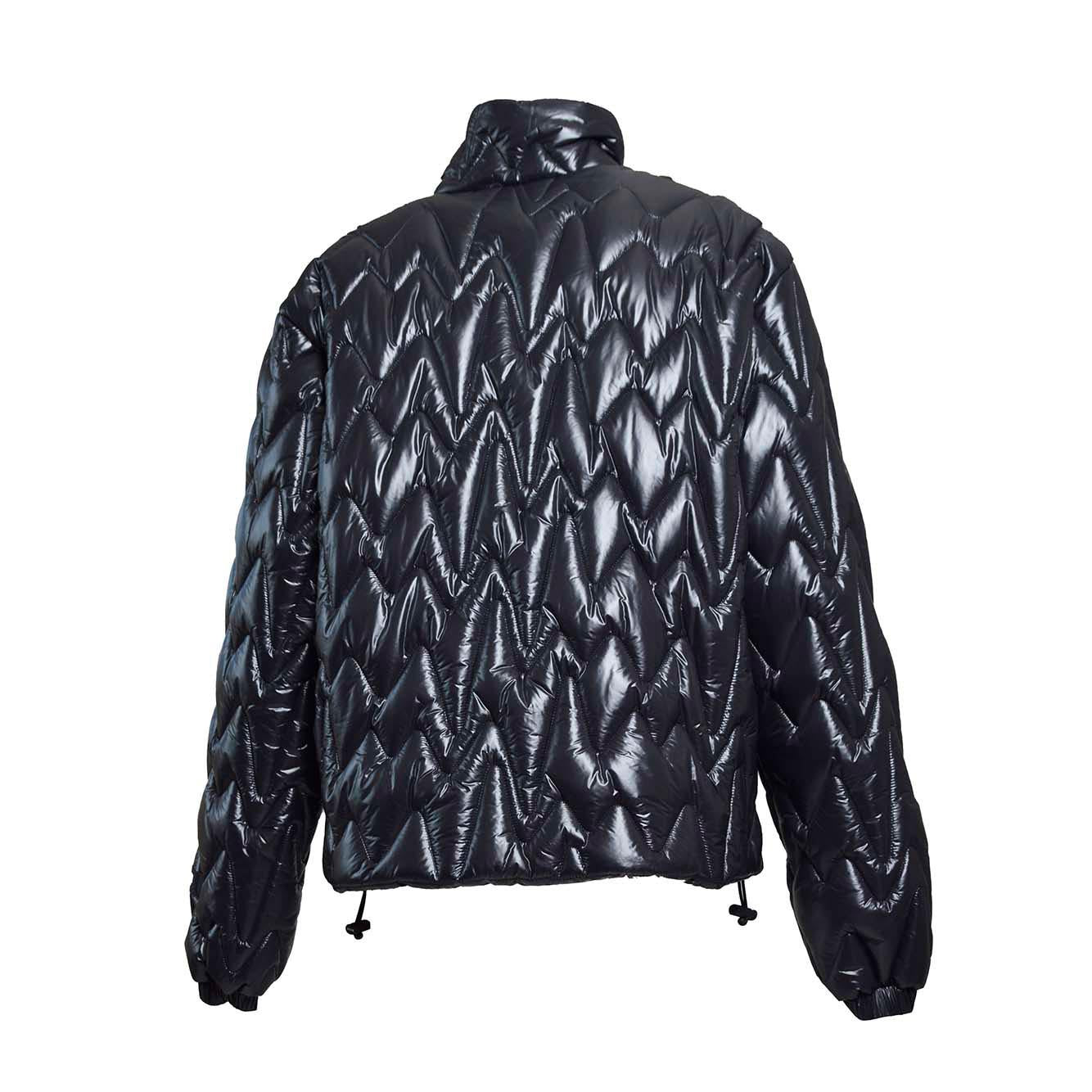 Giubbino trapuntato nero con motivo "TheMwave" MSGM