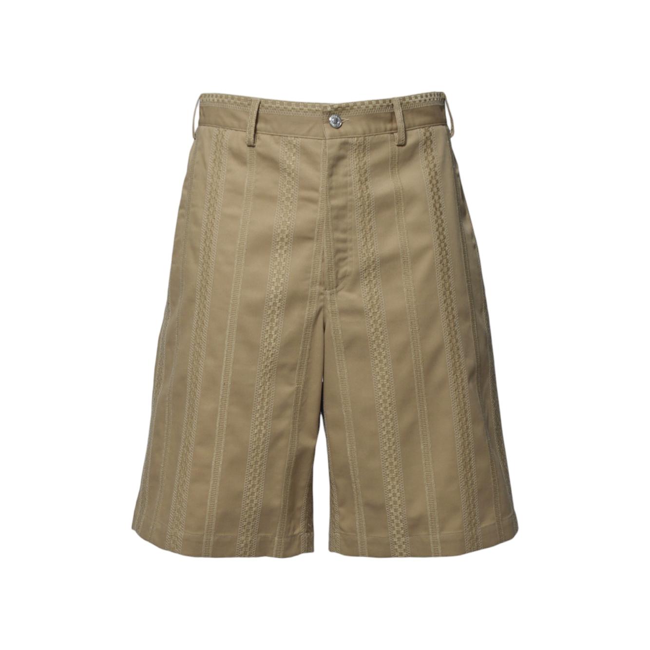 Bermuda in cotone cammello con ricami MSGM