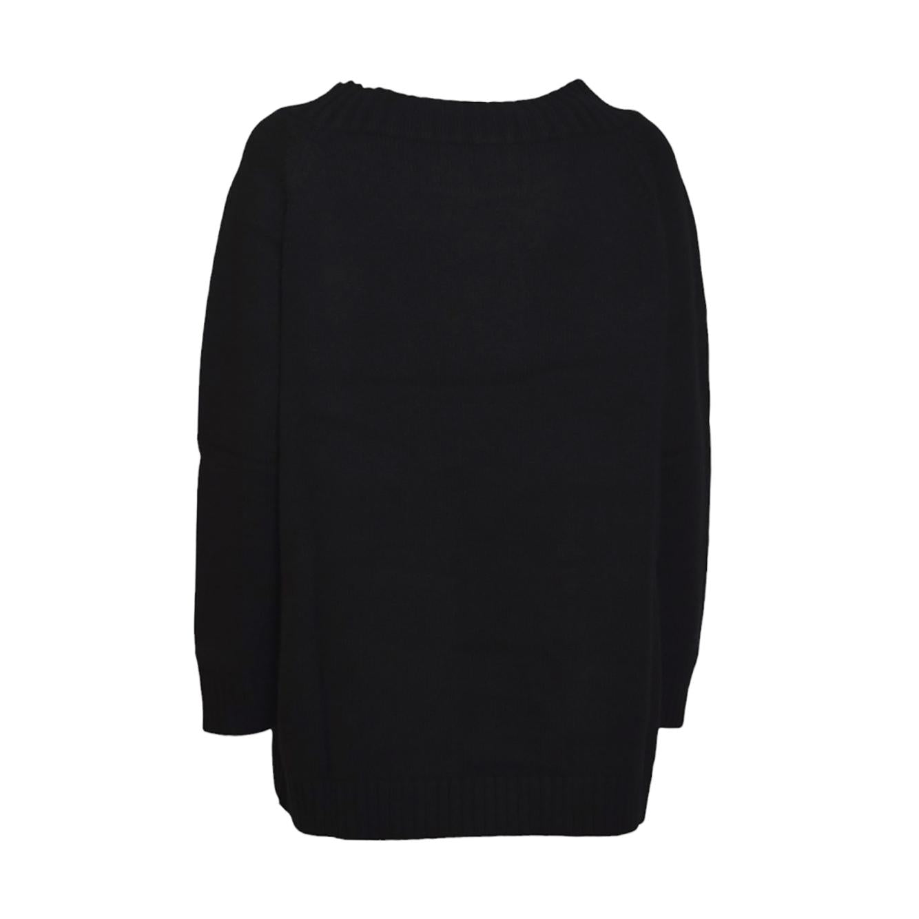 Pullover Radames off-shoulder in lana e cachemire nero Max Mara