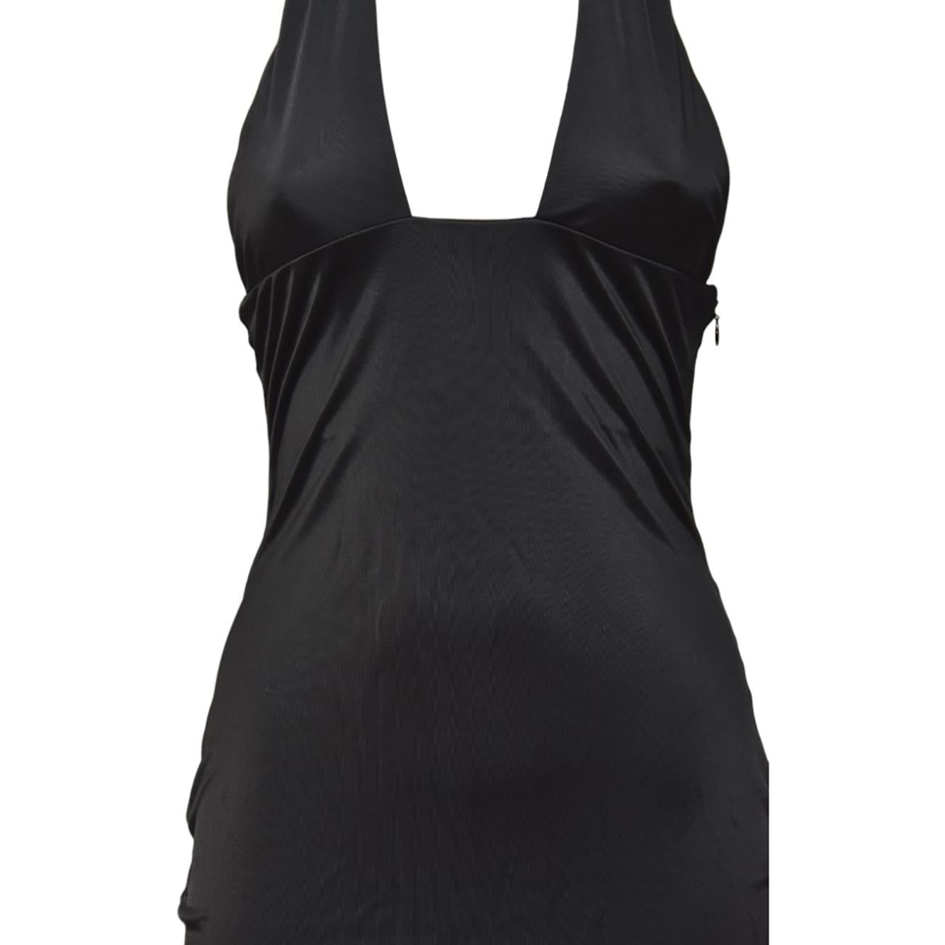 Abito Jersey in viscosa nera con scollatura Dsquared2