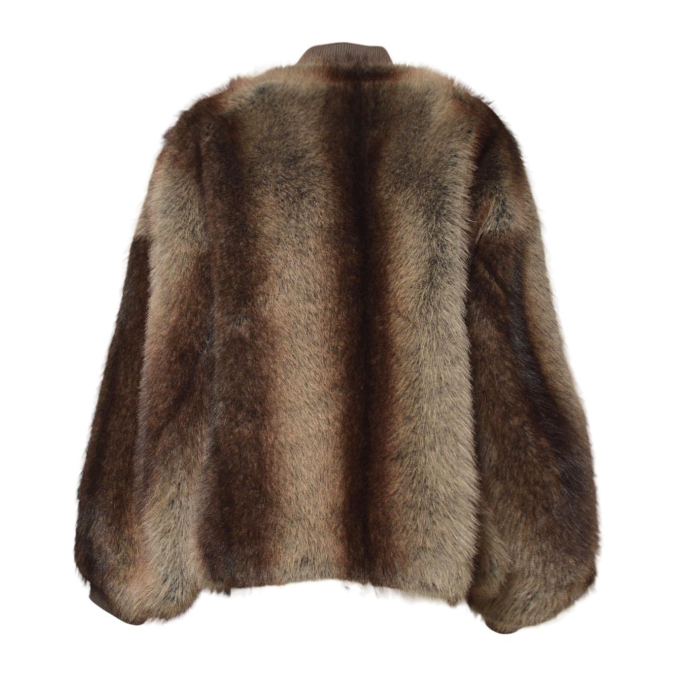 woman fake fur jacket <BR/>