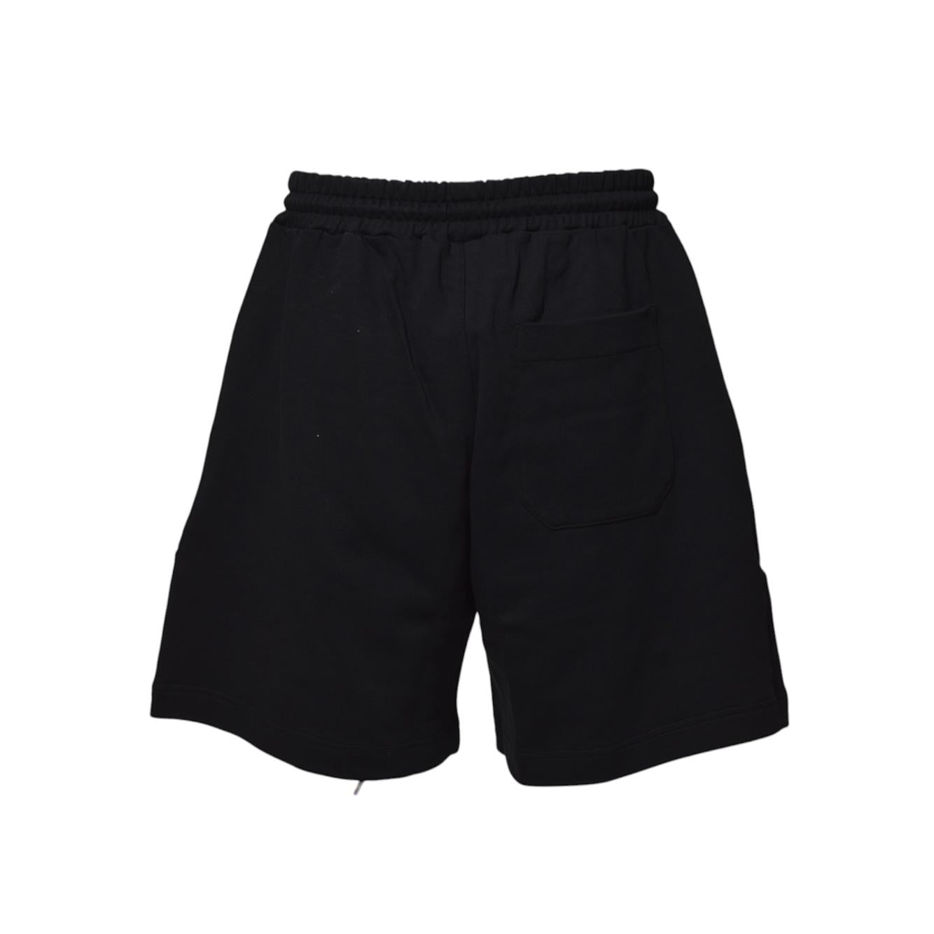Bermuda sportivi in cotone nero con logo MSGM