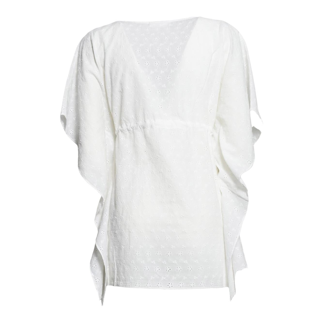 kate printed kaftan dress with coulisse sangallo