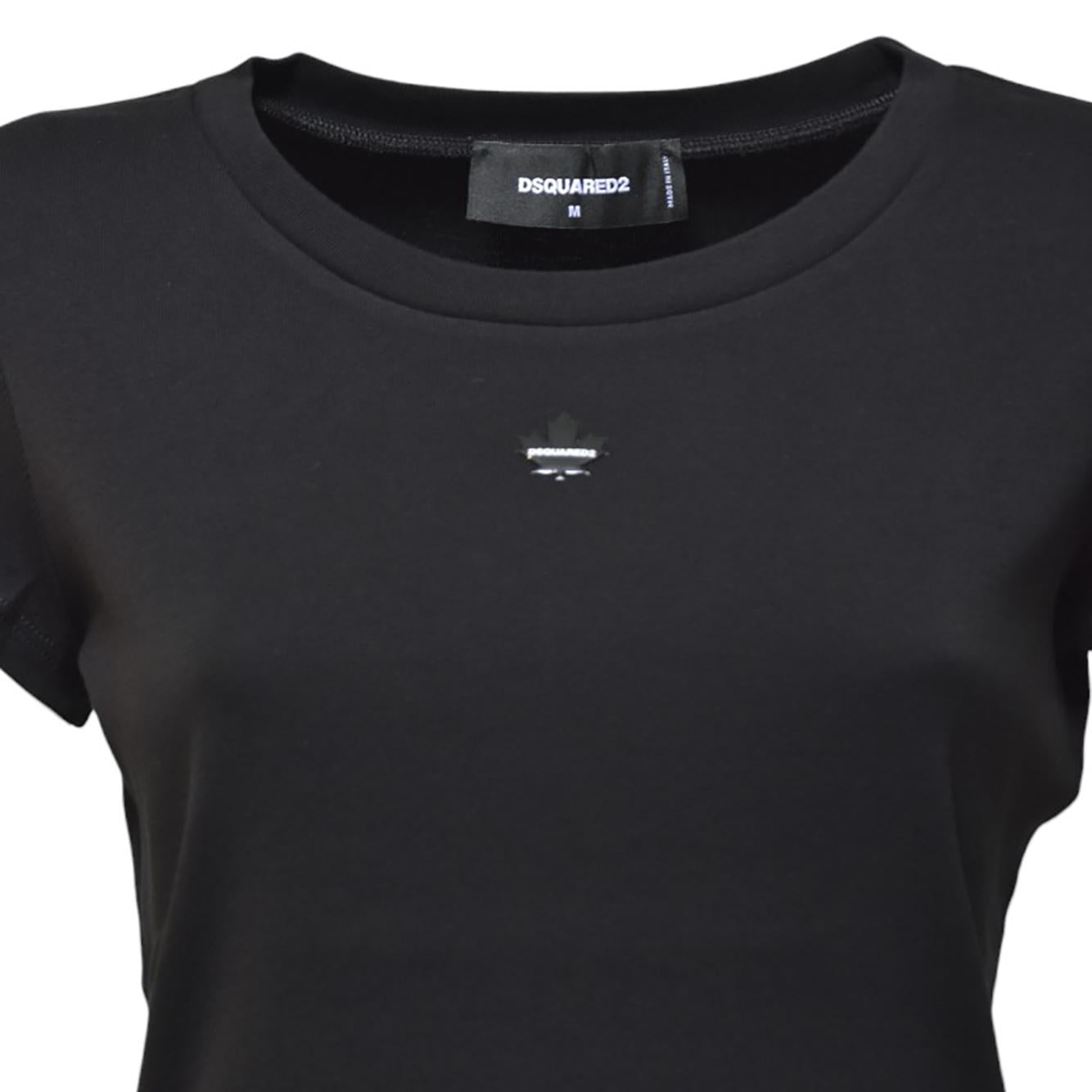 T-shirt Maple Leaf in cotone nero Dsquared2
