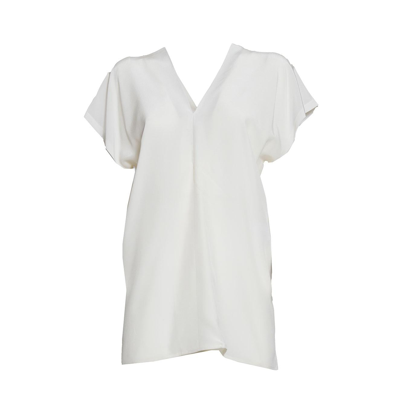 Top in crêpe di seta bianco naturale Aspesi