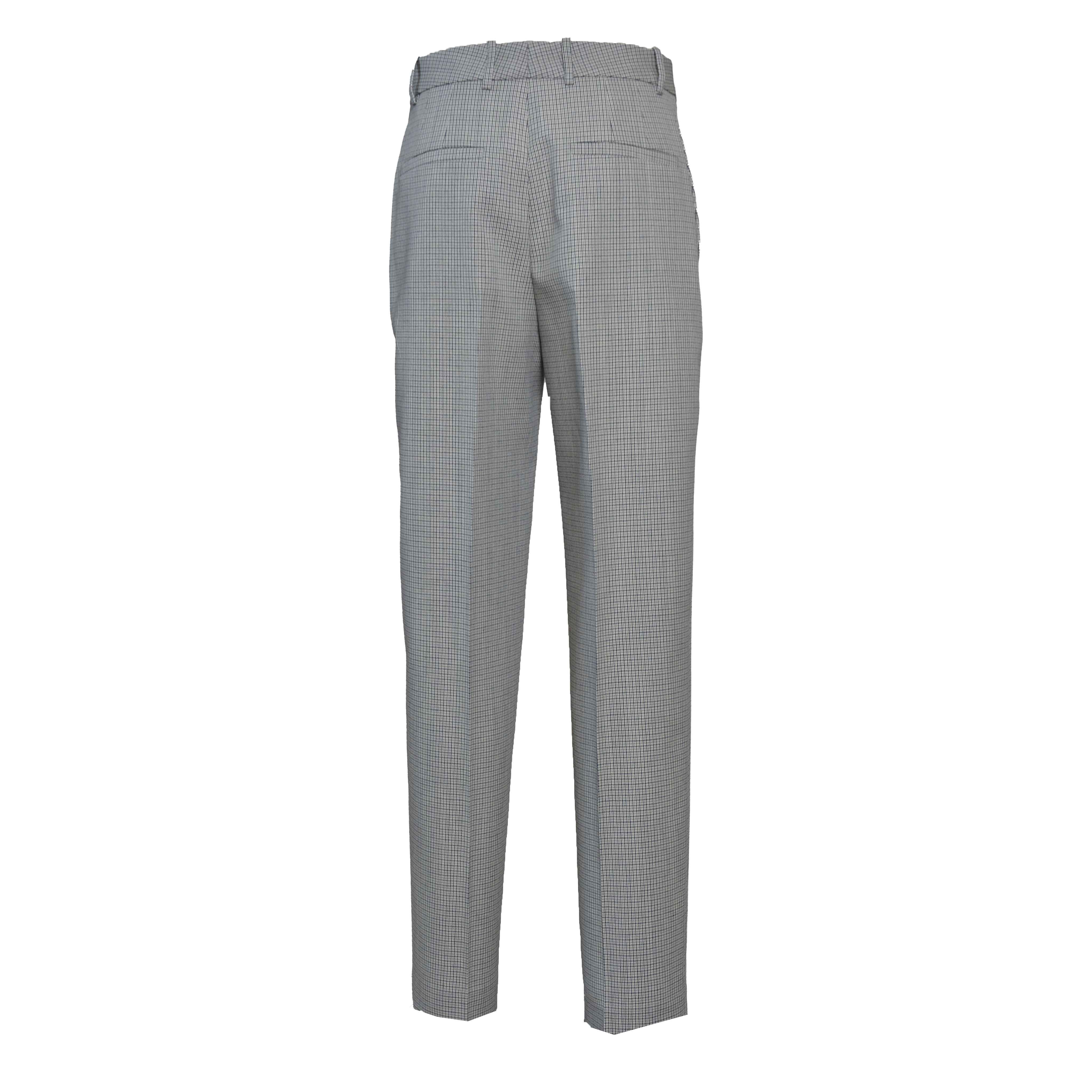 Pantalone sartoriale in lana vergine a quadri grigio Jil Sander
