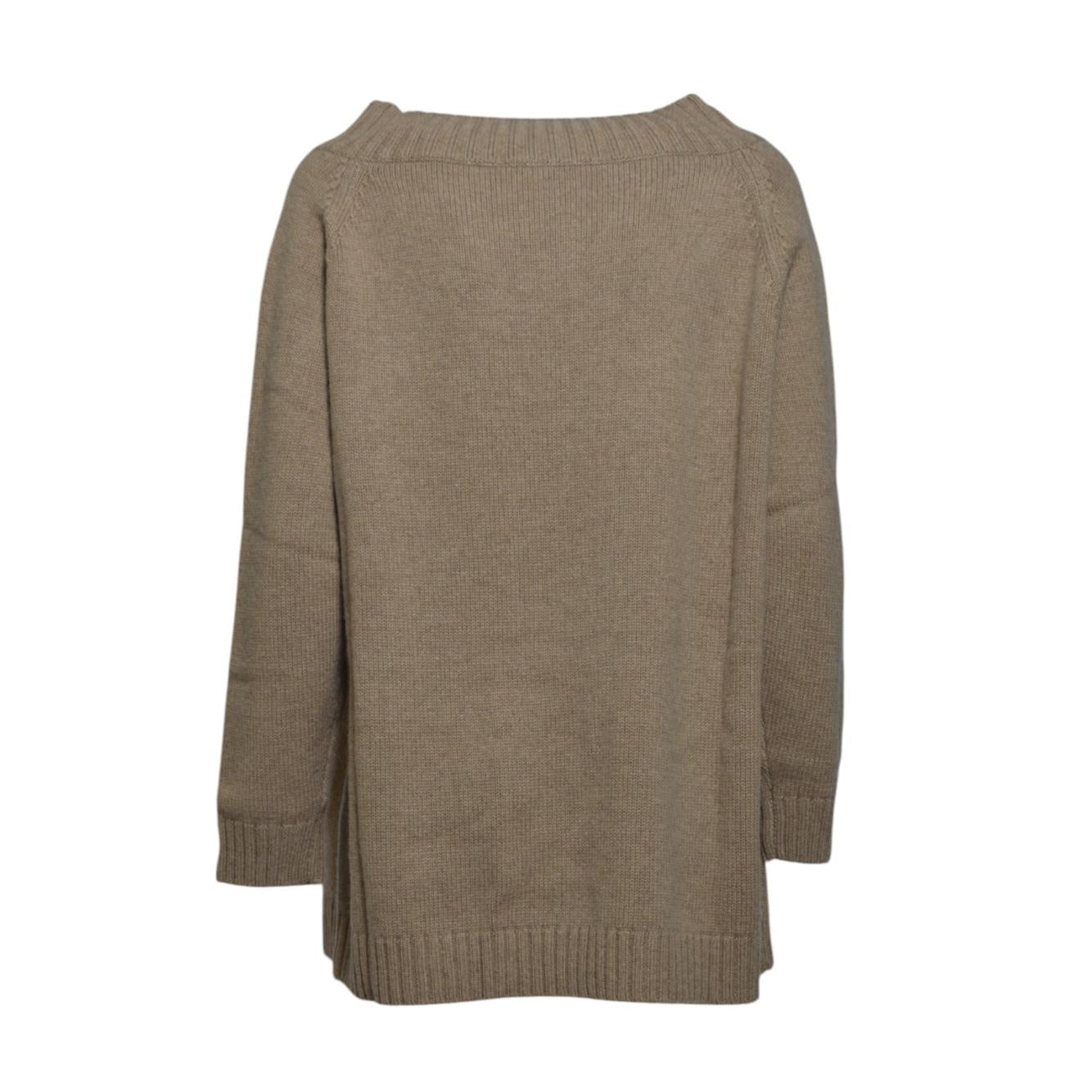 Pullover Radames off-shoulder in lana e cachemire cammello Max Mara