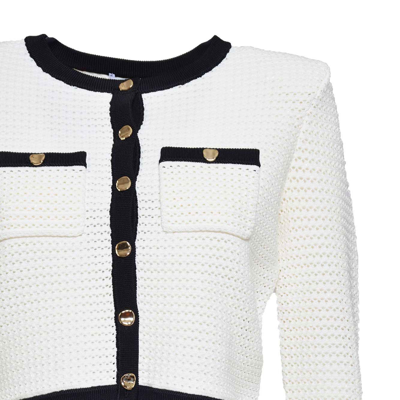 Cardigan in maglia crochet bianco Self-Portrait
