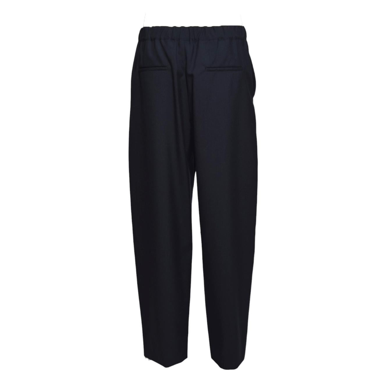 Pantalone dritto in fresco di lana blu scuro Marni