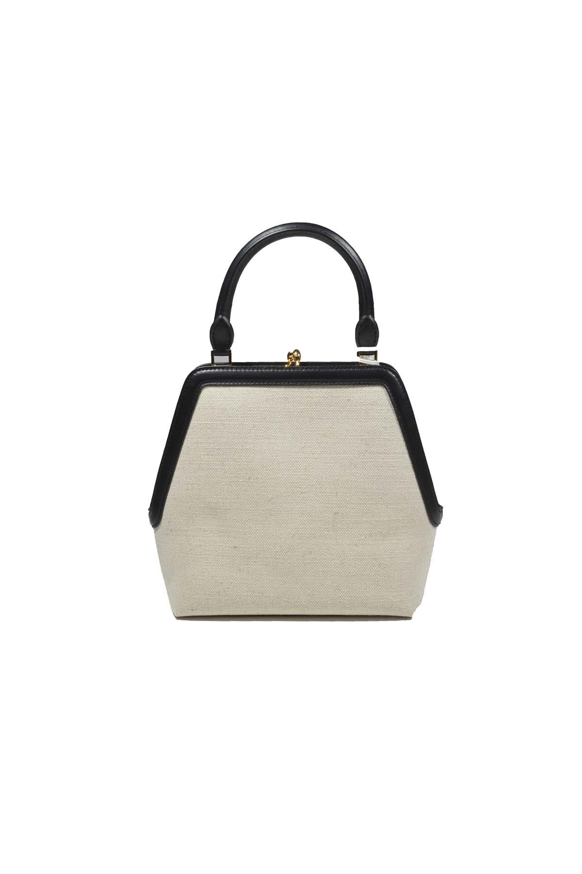 Borsa a mano Goji Square in tela beige Jil Sander