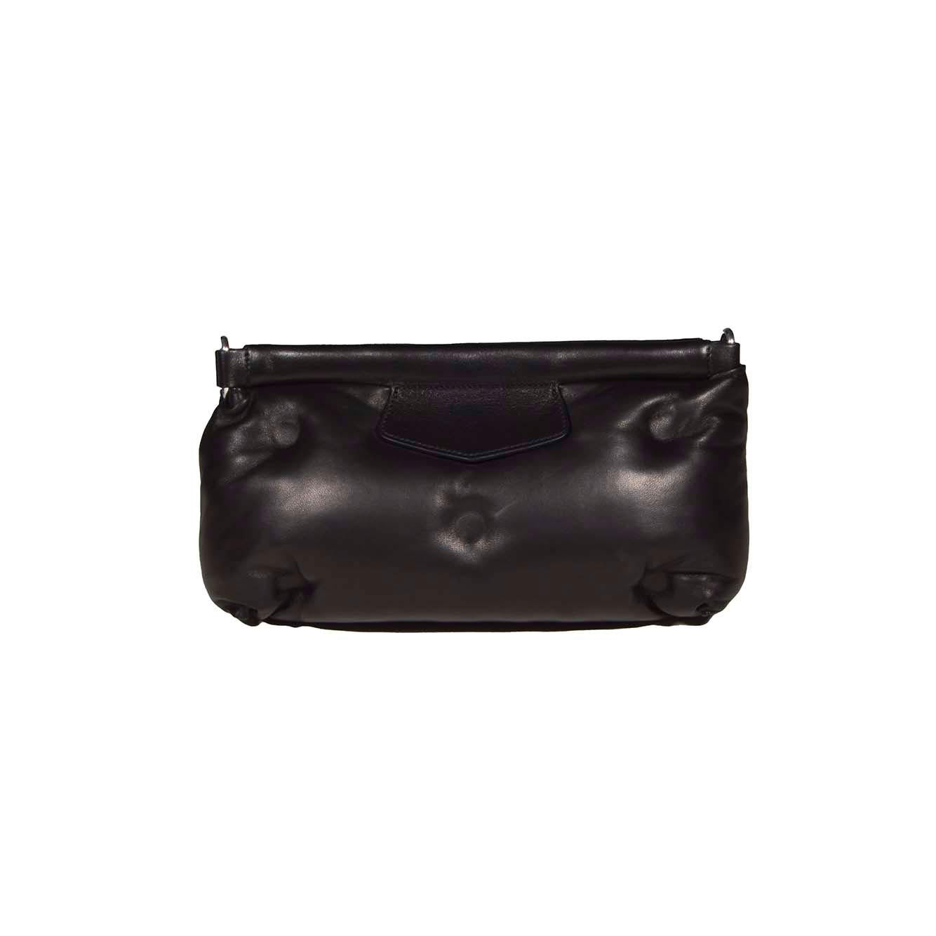 Pochette Glam Slam red carpet in pelle nera Maison Margiela