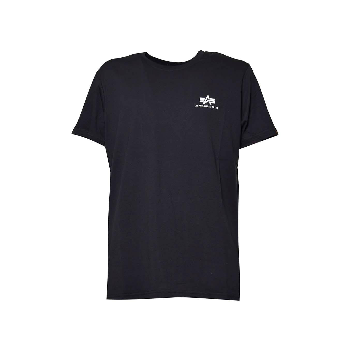T-shirt Basic Small Logo in cotone nero Alpha Industries