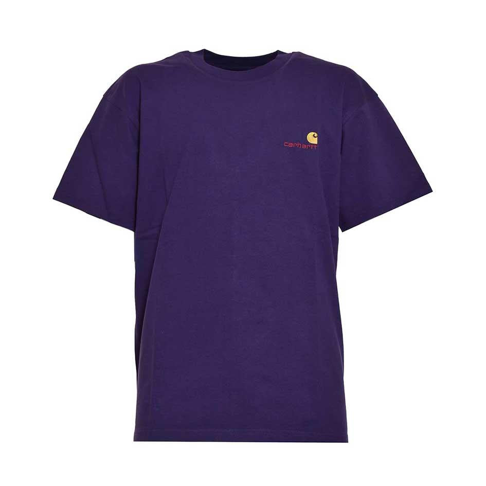 T-shirt American Script viola con logo Carhartt