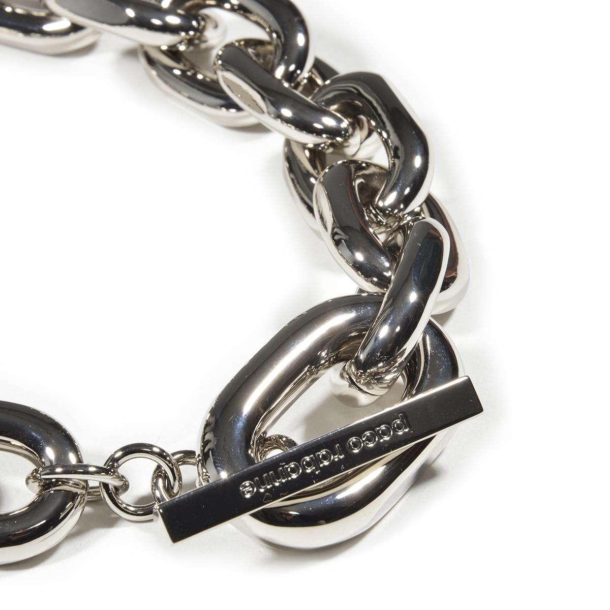 Collana a catena in metallo argento Paco Rabanne