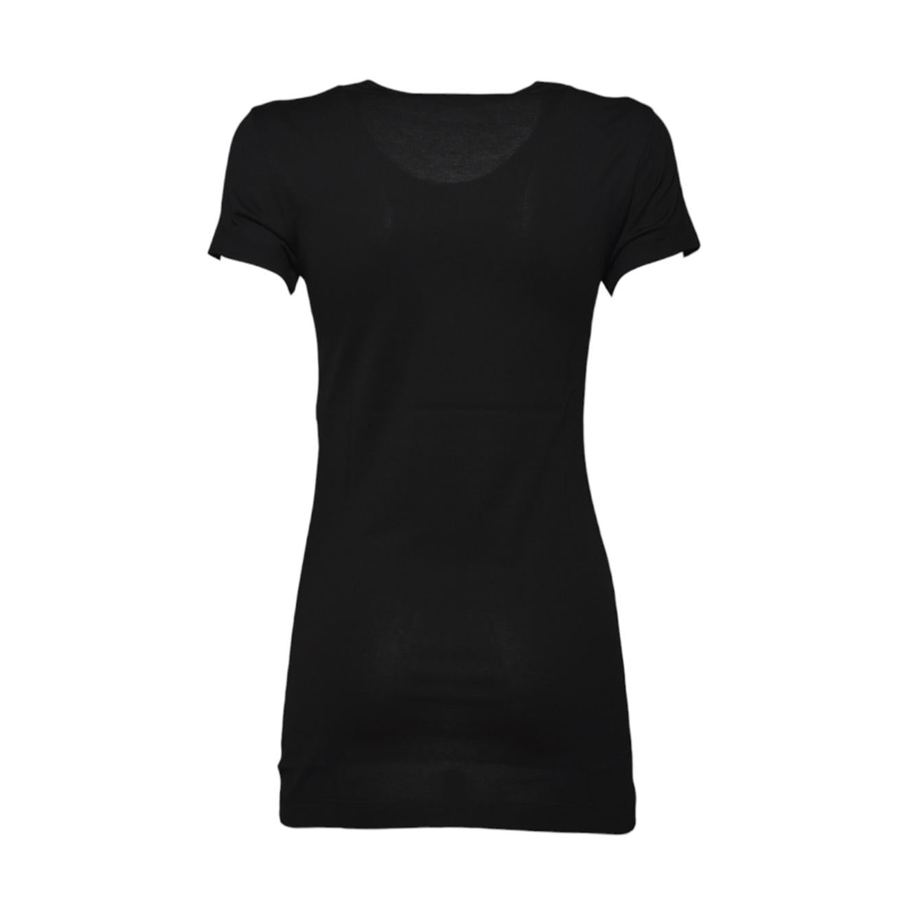 T-shirt lunga in cotone nero Lemaire