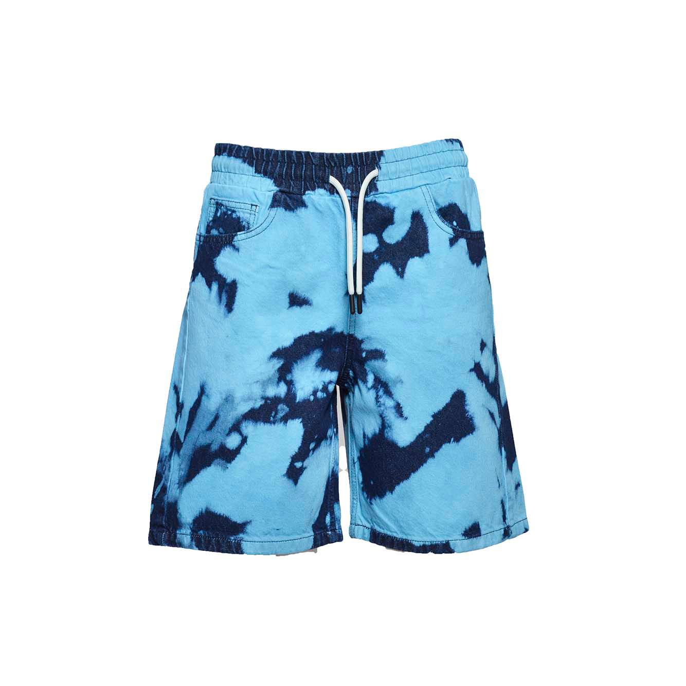 Bermuda in denim blu stampa overdyed MSGM Junior