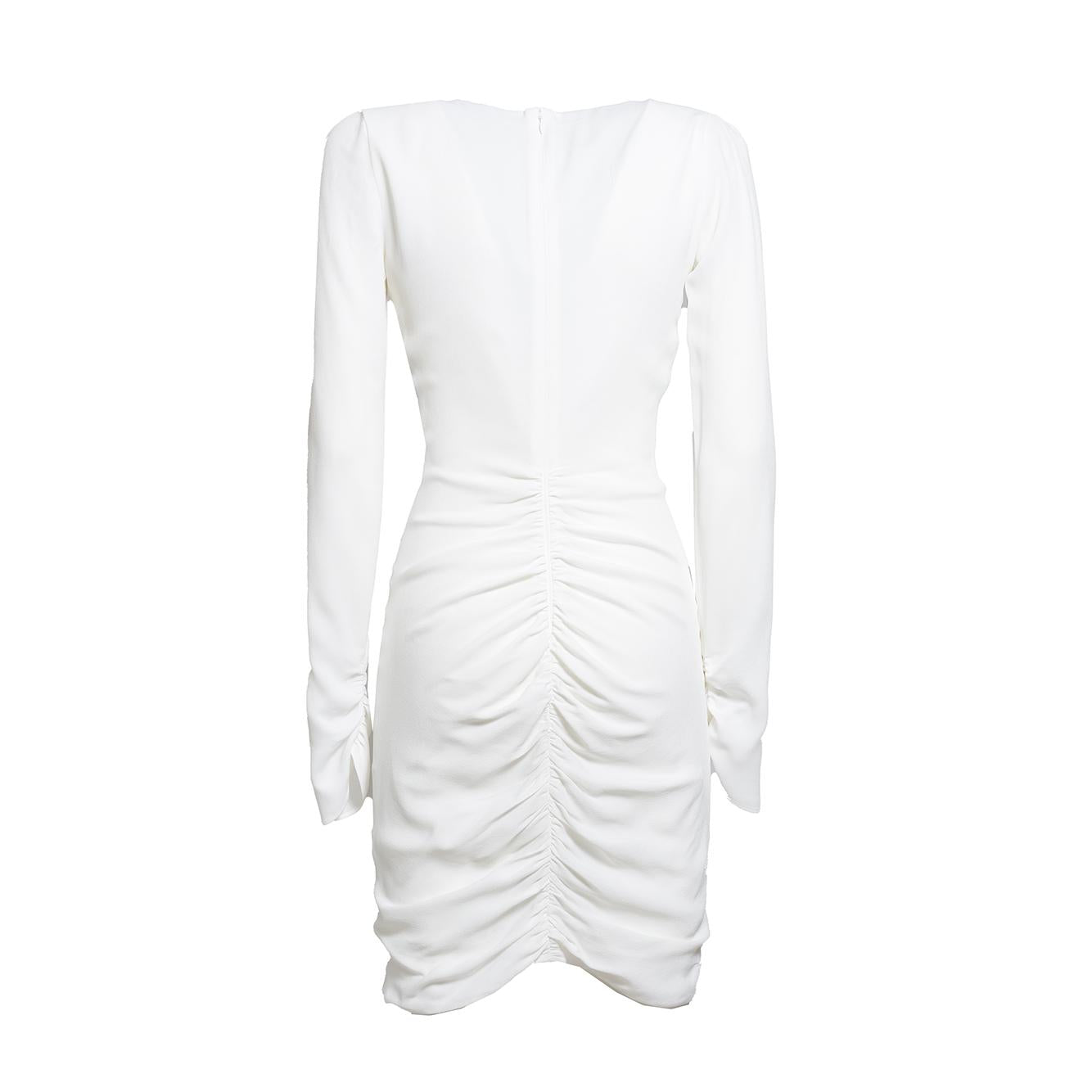 Abito corto Gathered in seta bianco Dsquared2