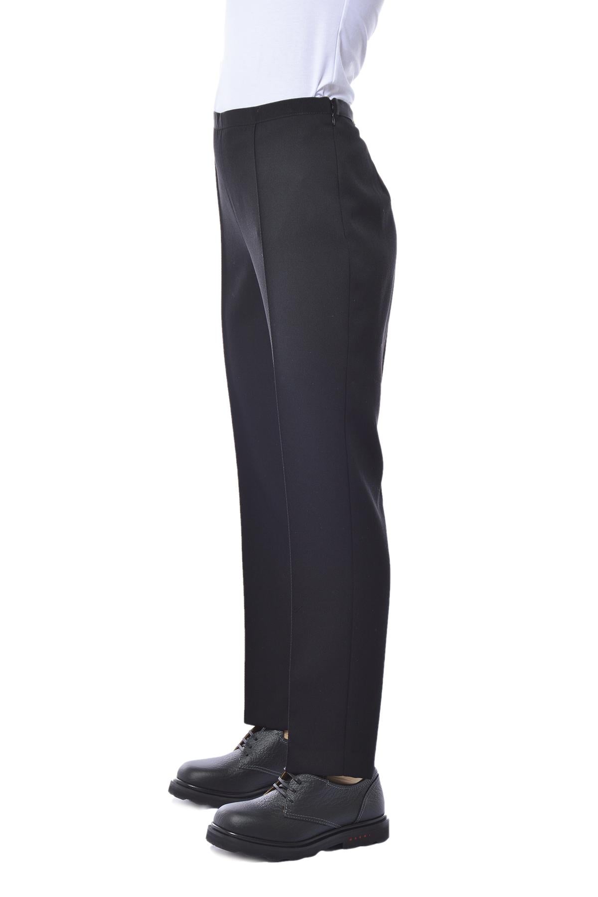 Pantalone a sigaretta in twill di lana nera Etro