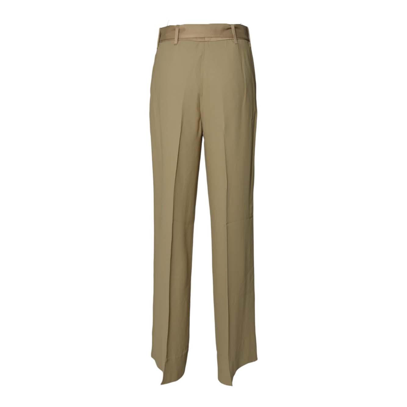Pantalone Lara in viscosa beige con cintura Room52